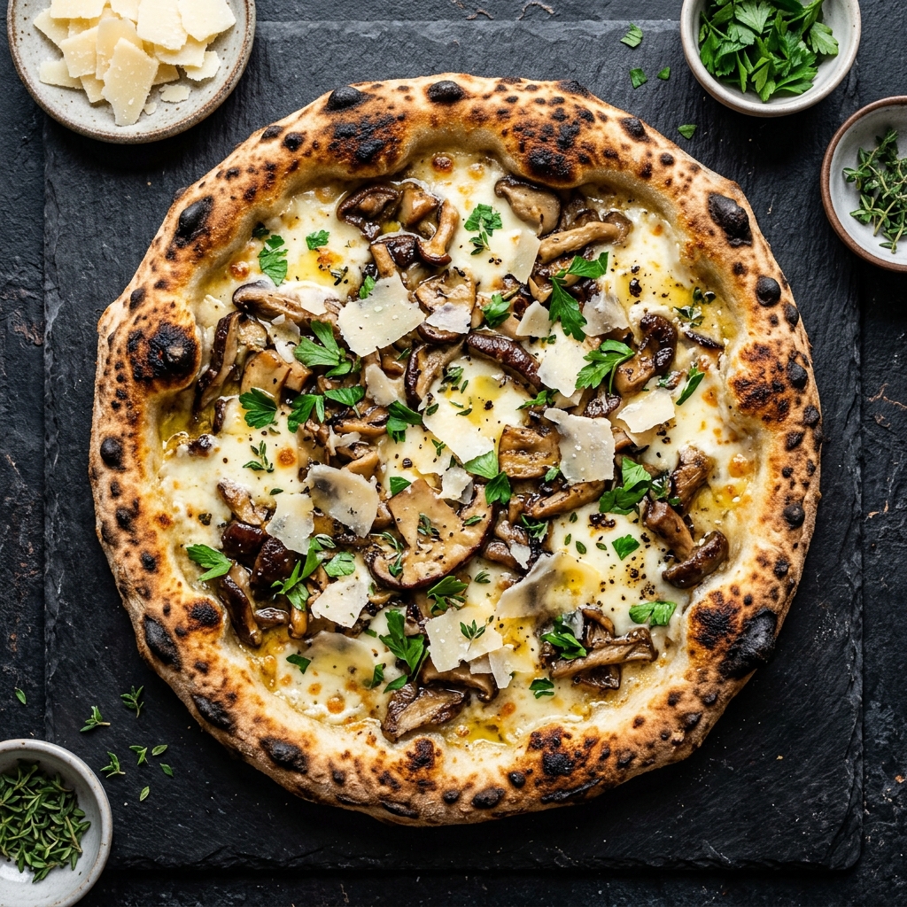 Artisanal woodfired pizza ready for guests